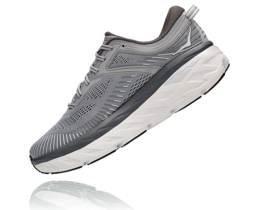 Chaussure Running Hoka One One Bondi 7 Homme - Grise - FGC-017598